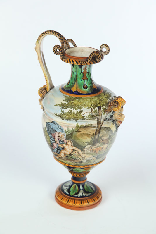 Appraisal: RICHARD-GINORI MAJOLICA URN Italy late th century Classical form with