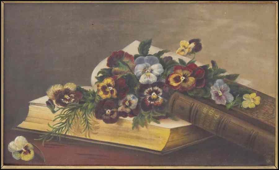 Appraisal: CONTINENTAL SCHOOL TH CENTURY STILL LIFE WITH BOOKS AND FLOWERS