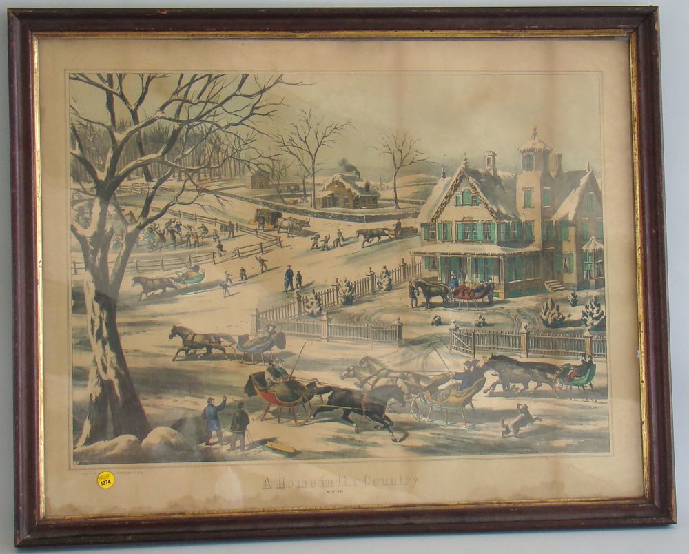 Appraisal: FRAMED PRINT Home in the Country-Winter by R S Spence