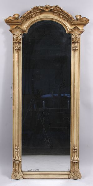 Appraisal: th Century Victorian painted gesso hall or pier mirror h