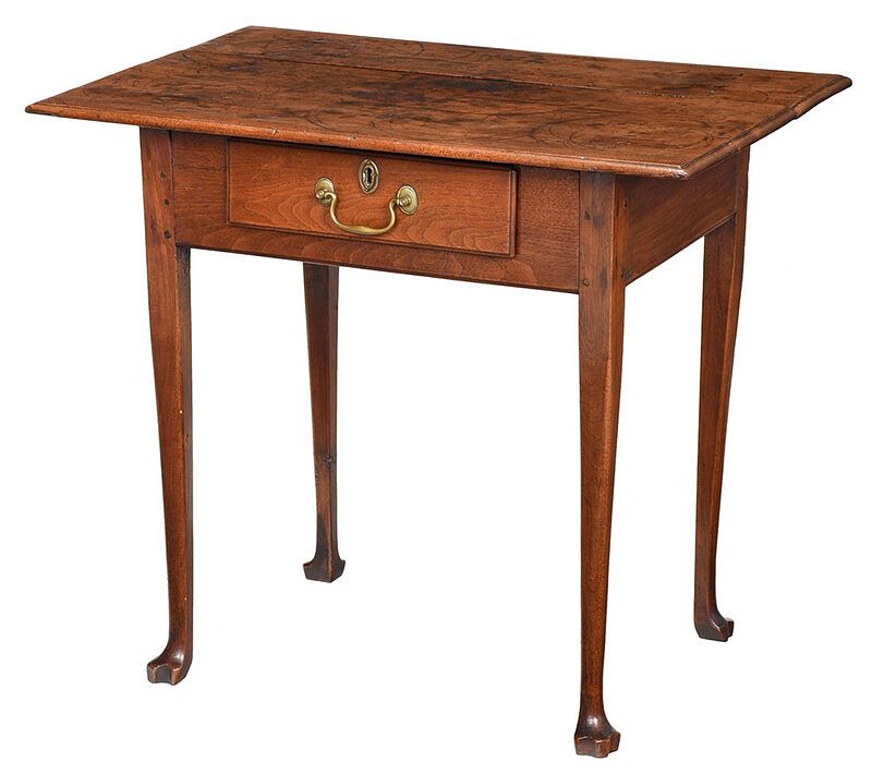 Appraisal: Rare North Carolina Federal Walnut Tea Table Piedmont probably Randolph