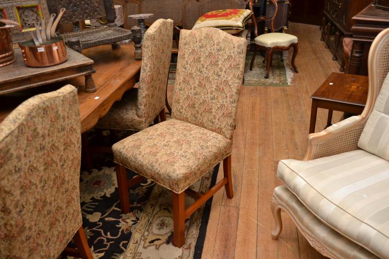 Appraisal: A SET OF SIX FLORAL UPHOLSTERED DINING CHAIRS A SET