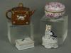 Appraisal: RING BOXES - Lot of three porcelain ring boxes -