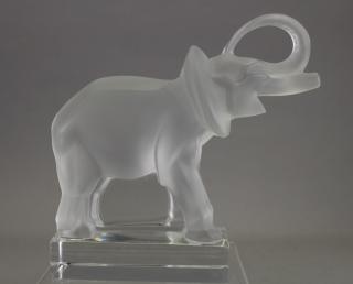 Appraisal: Lalique Frosted Crystal Elephant Bookend Lalique Frosted Crystal Elephant Size