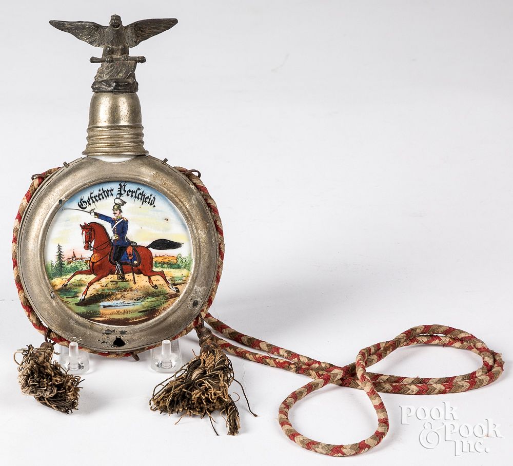 Appraisal: German military regimental flask dated - German military regimental flask