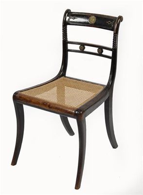 Appraisal: A Regency ebonised side chair with gilt brass mounts and