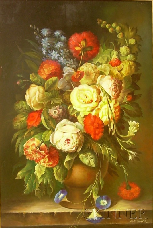 Appraisal: Framed Flemish School Oil on Panel Floral Still Life inscribed