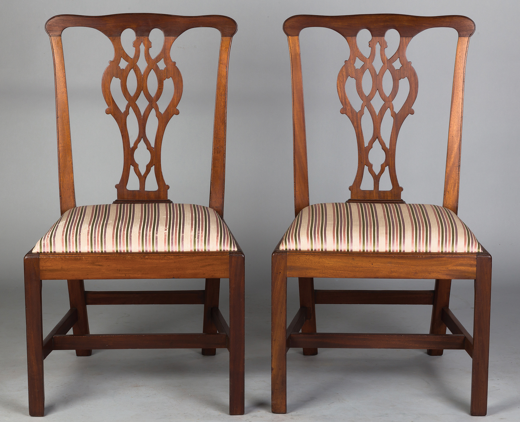 Appraisal: American Chippendale Mahogany Chairs th century