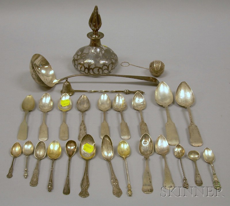 Appraisal: Group of Coin Sterling and Silver Plated Silver Flatware and