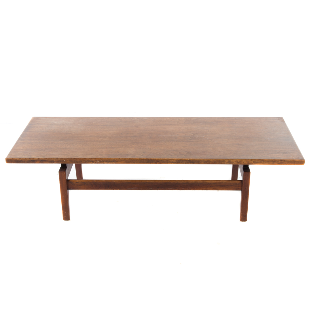 Appraisal: Danish Modern walnut coffee table Jens Risom mid- th century