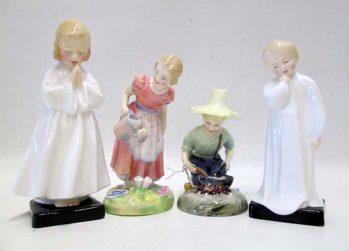 Appraisal: FOUR ROYAL DOULTON PORCELAIN FIGURINES Mary Mary HN H River