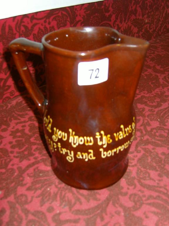 Appraisal: A Royal Doulton Kings ware jug inscribed painted and moulded