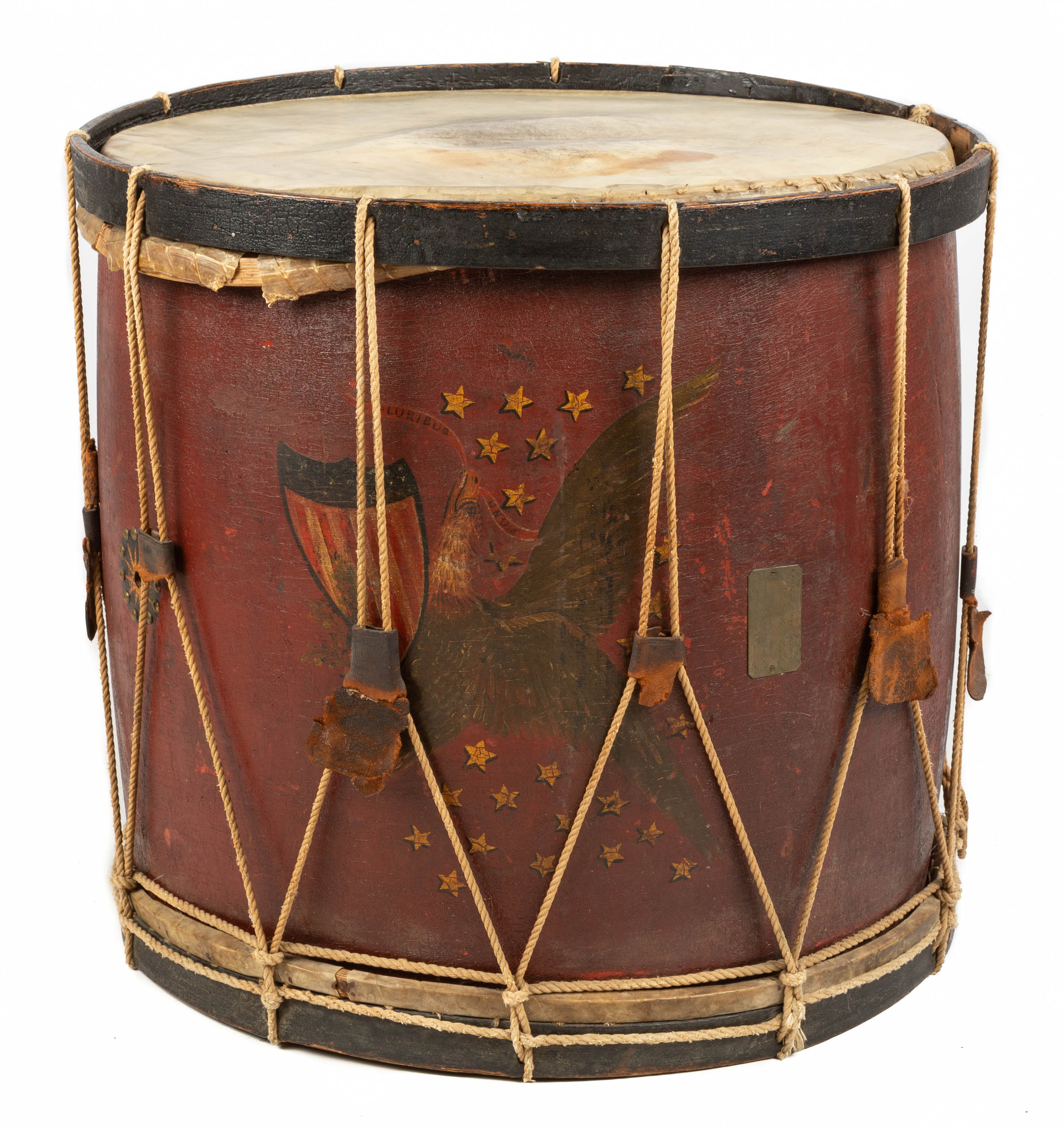 Appraisal: WAR OF ERA MILITARY DRUM Plaque inscribed 'This drum belonged