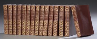 Appraisal: Set of Fifteen Leather Bound Books Modern Eloquen Set of