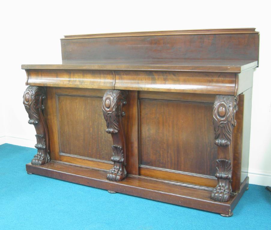 Appraisal: A th Century mahogany Sideboard with raised back pair of