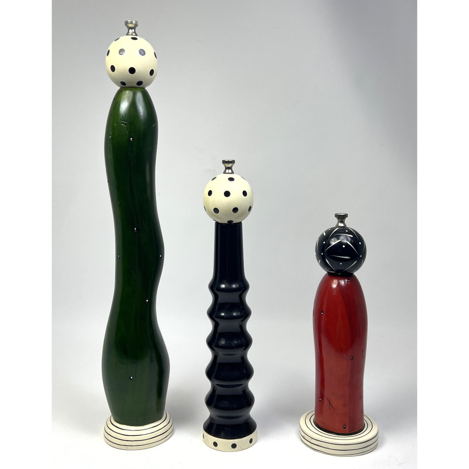 Appraisal: pc RAW DESIGN Robert Wilhelm Pepper Mills Salt Shakers Sculptural