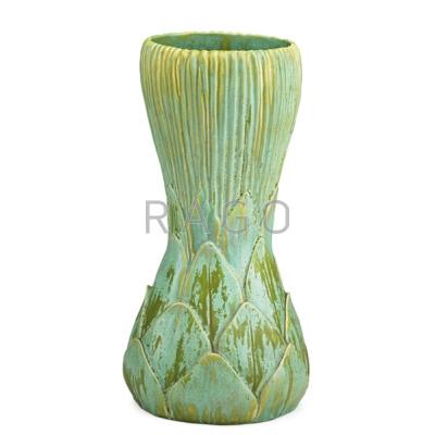 Appraisal: TIFFANY STUDIOS Fine and rare glazed Favrile pottery vase mossy