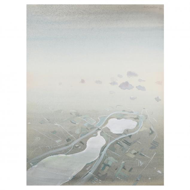 Appraisal: BETTY WATSON NC B AERIAL LANDSCAPE Watercolor on paper signed