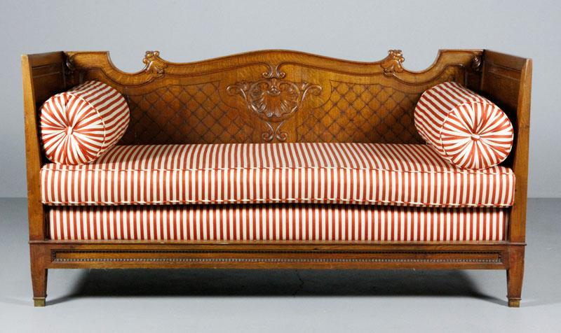 Appraisal: - th C French Carved Oak Sofa th century French