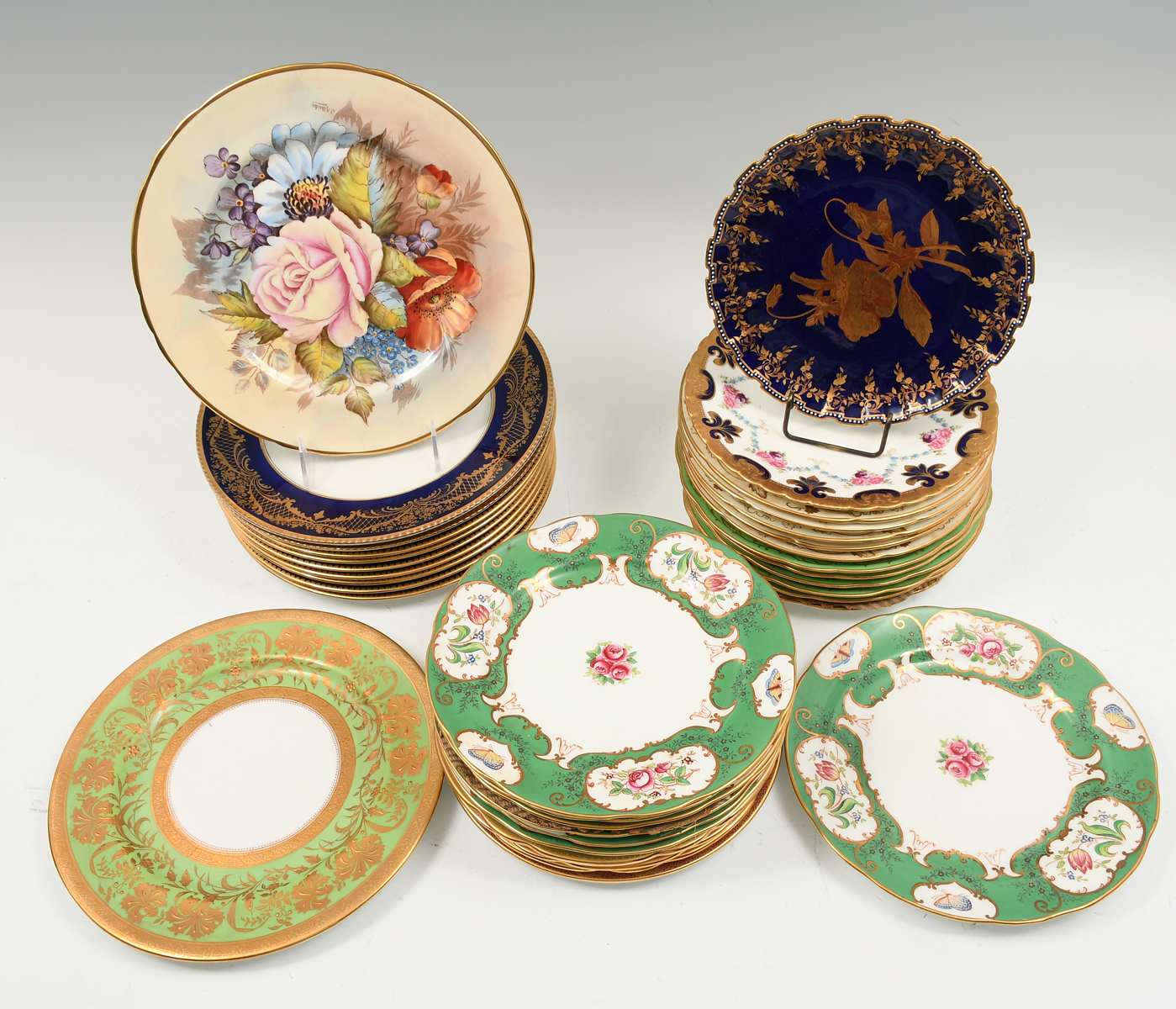 Appraisal: PC ENGLISH PORCELAIN PLATE COLLECTION A collection of various sized