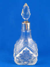 Appraisal: A silver mounted cut glass scent bottle Birmingham