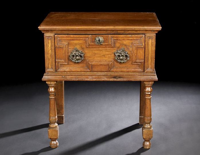 Appraisal: English Oak Side Table mid- th century in the William