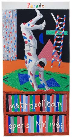 Appraisal: DAVID HOCKNEY Parade Color lithograph poster x mm x inches