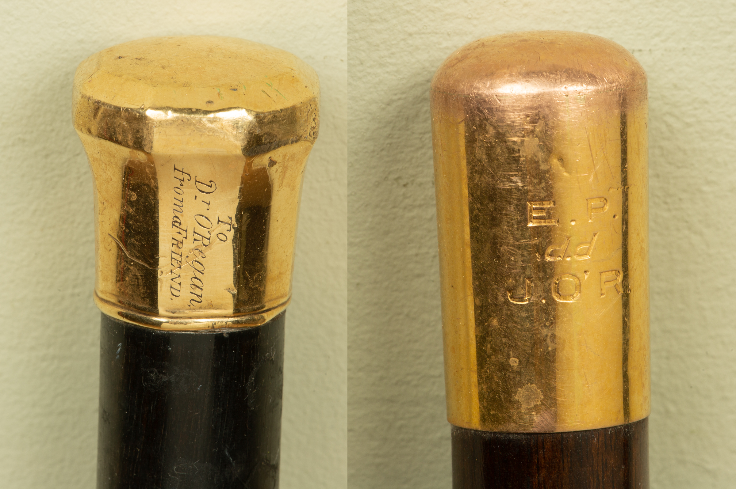 Appraisal: Two walking canes each with gilt finials the smaller stamped