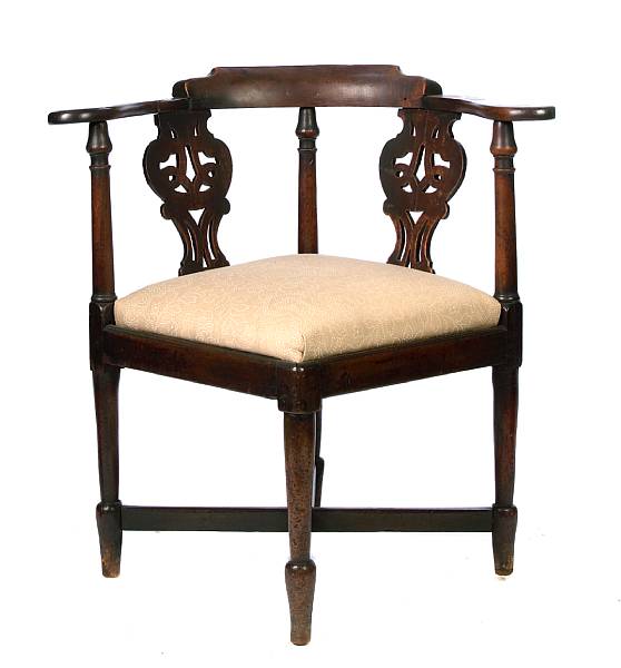 Appraisal: A George III mahogany corner armchair height in width in