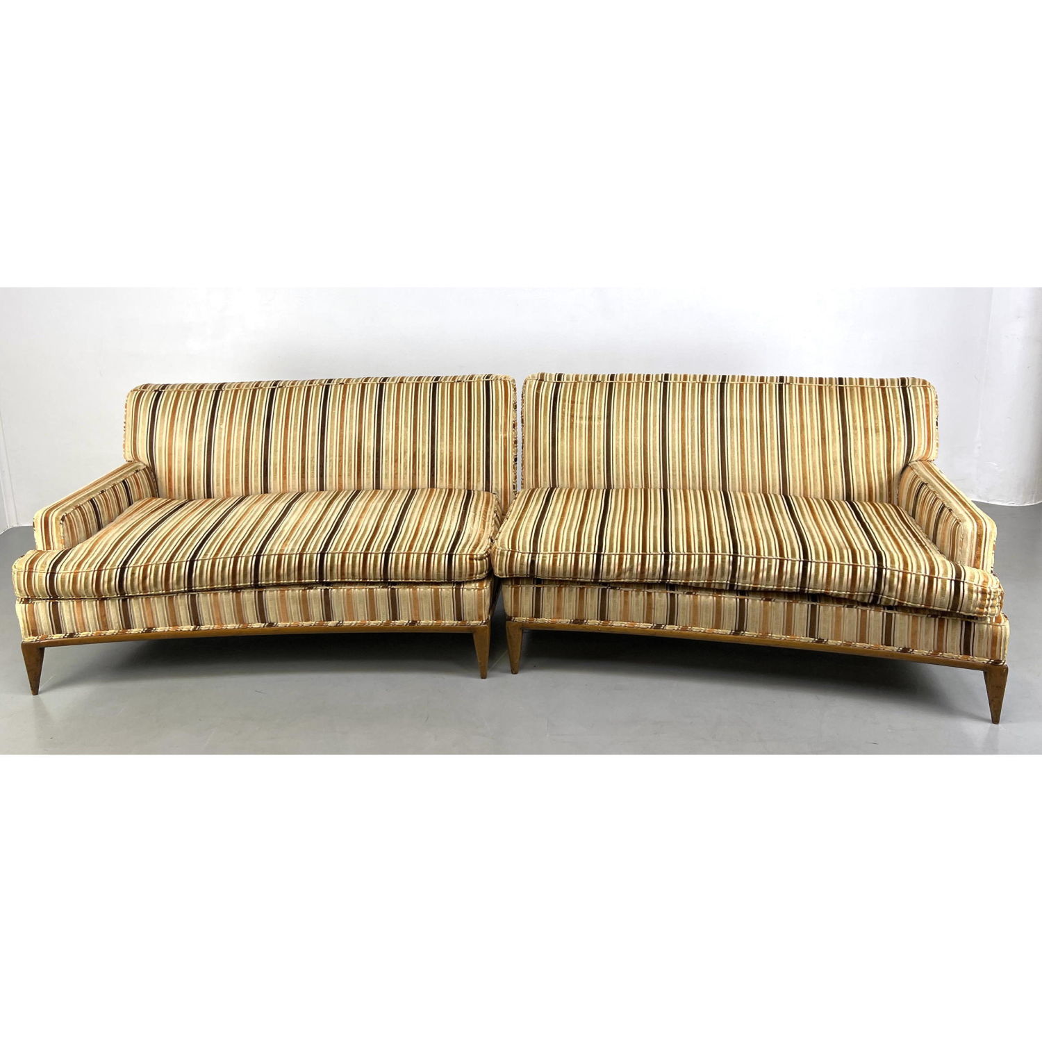 Appraisal: pc Sectional Modernist Seating Robsjohn Gibbings attributed Two Curved Front