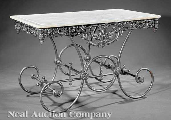 Appraisal: A Good Antique French Cast Iron Table de P tisserie