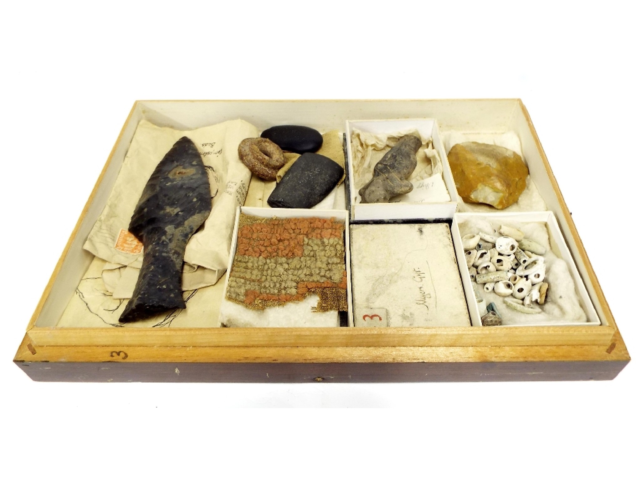 Appraisal: Collection of various ancient antiquities to include spearheads figures various