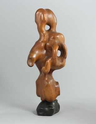 Appraisal: Robert Lohman American - Hand carved abstract wood sculpture on