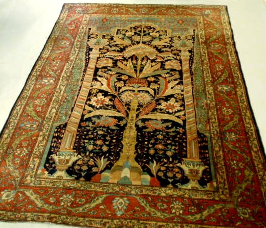 Appraisal: Early room size Kashan oriental carpet ' x '