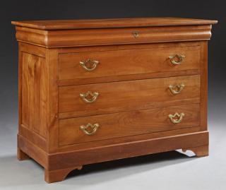 Appraisal: French Carved Cherry Commode early th c with a cavetto