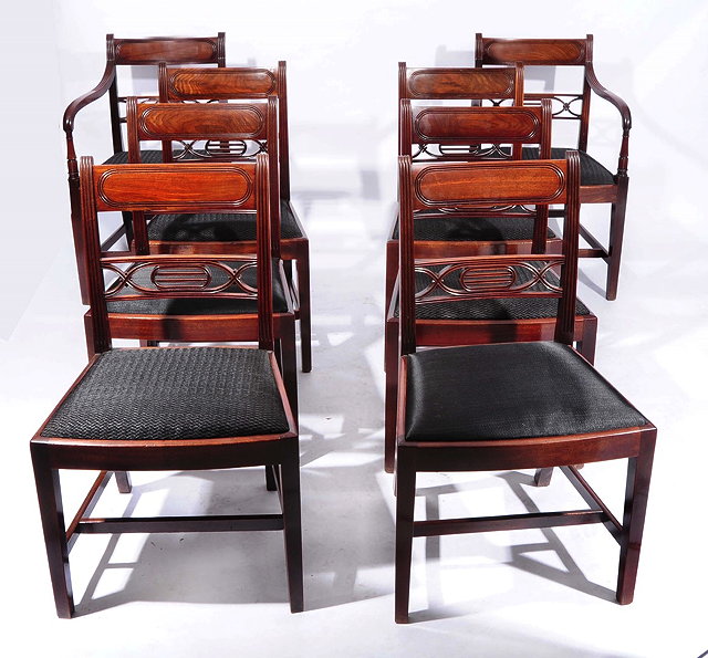 Appraisal: A SET OF EIGHT TH CENTURY MAHOGANY DINING CHAIRS in