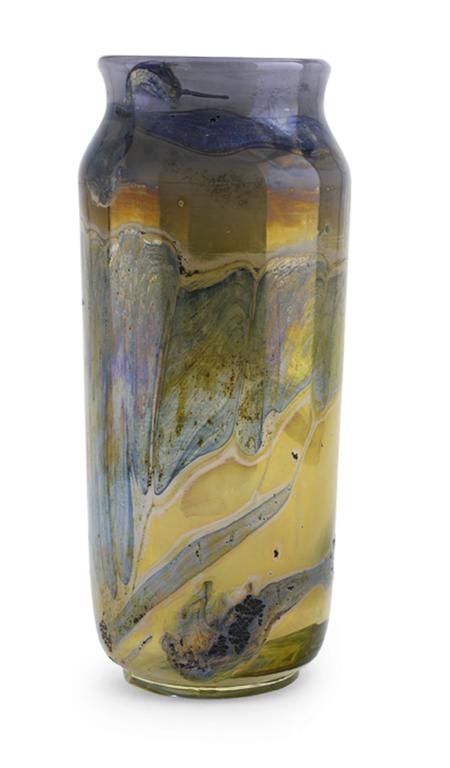 Appraisal: SAM HERMAN FOR VAL ST LAMBERT BLOWN GLASS VASE cylindrical