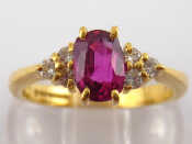 Appraisal: An carat yellow gold Ruby and diamond ring ruby measuring