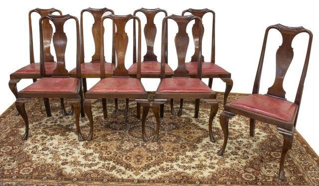 Appraisal: lot of English Queen Anne style mahogany dining chairs th