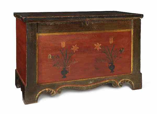 Appraisal: Centre County Pennsylvania painted pine dower chest early th c