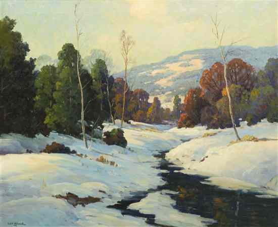 Appraisal: Robert William Wood American - Winter Scene oil on canvas