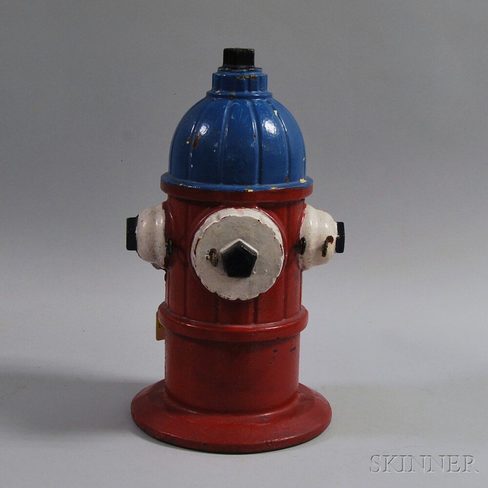 Appraisal: Red- White- and Blue-painted Cast Iron Fire Hydrant th century