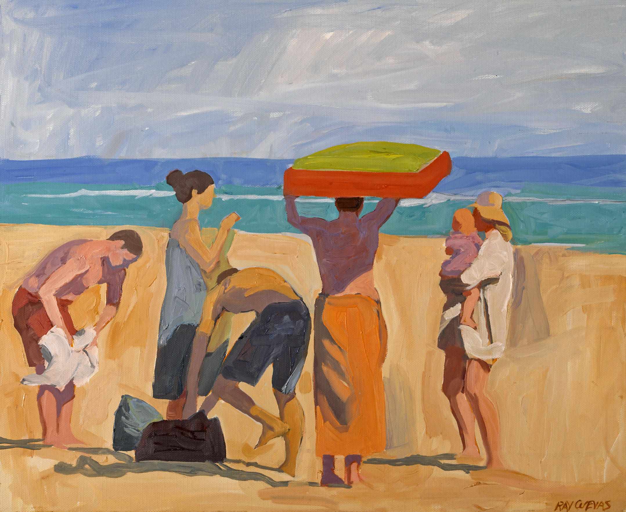 Appraisal: Raymond Cuevas American born At the Beach signed 'Ray Cuevas'