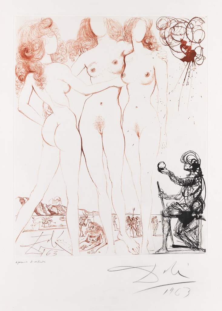 Appraisal: SALVADOR DAL The Judgment of Paris Color etching and drypoint