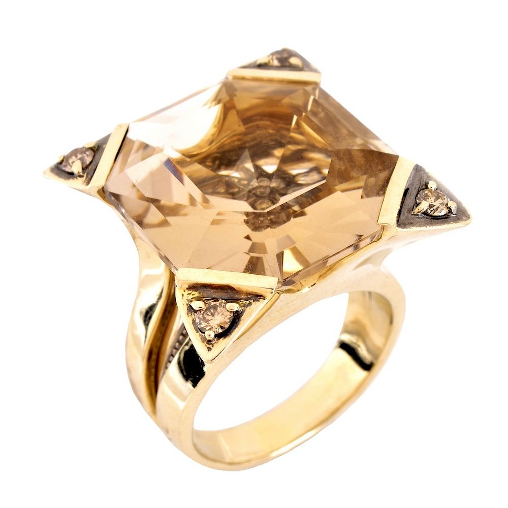 Appraisal: H Stern Smokey Quartz and K Gold Ring Vintage H