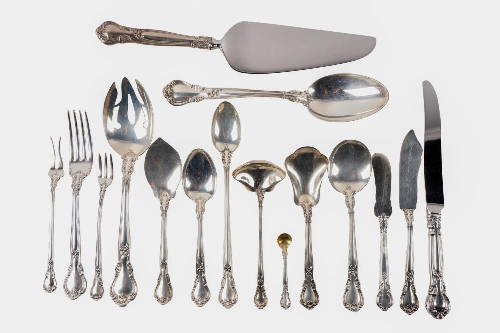 Appraisal: GORHAM STERLING FLATWARE SERVICEChantilly pattern with maker's marks further marked