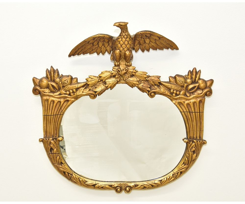 Appraisal: Federal Style Plaster Gilt Eagle Mirror Federal style plaster gilt