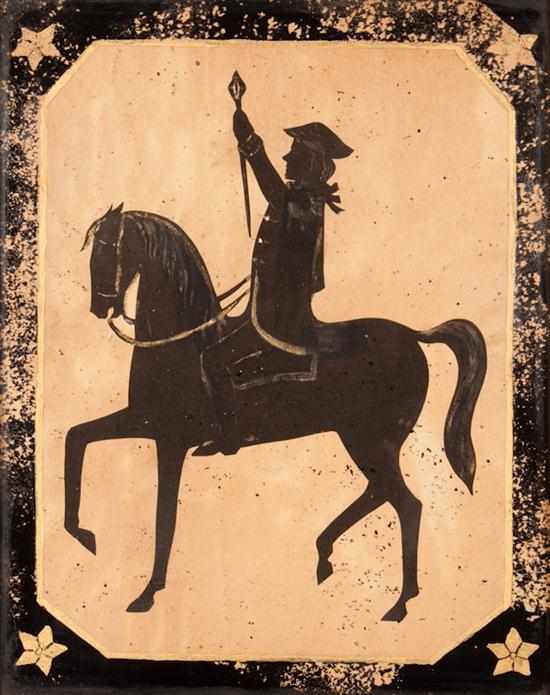 Appraisal: American School early th century Soldier Riding a Horse silhouette