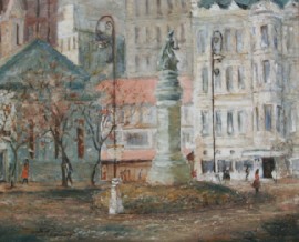 Appraisal: Claudia Forbes Woodgate Parisian Square oil on panel signed LLC