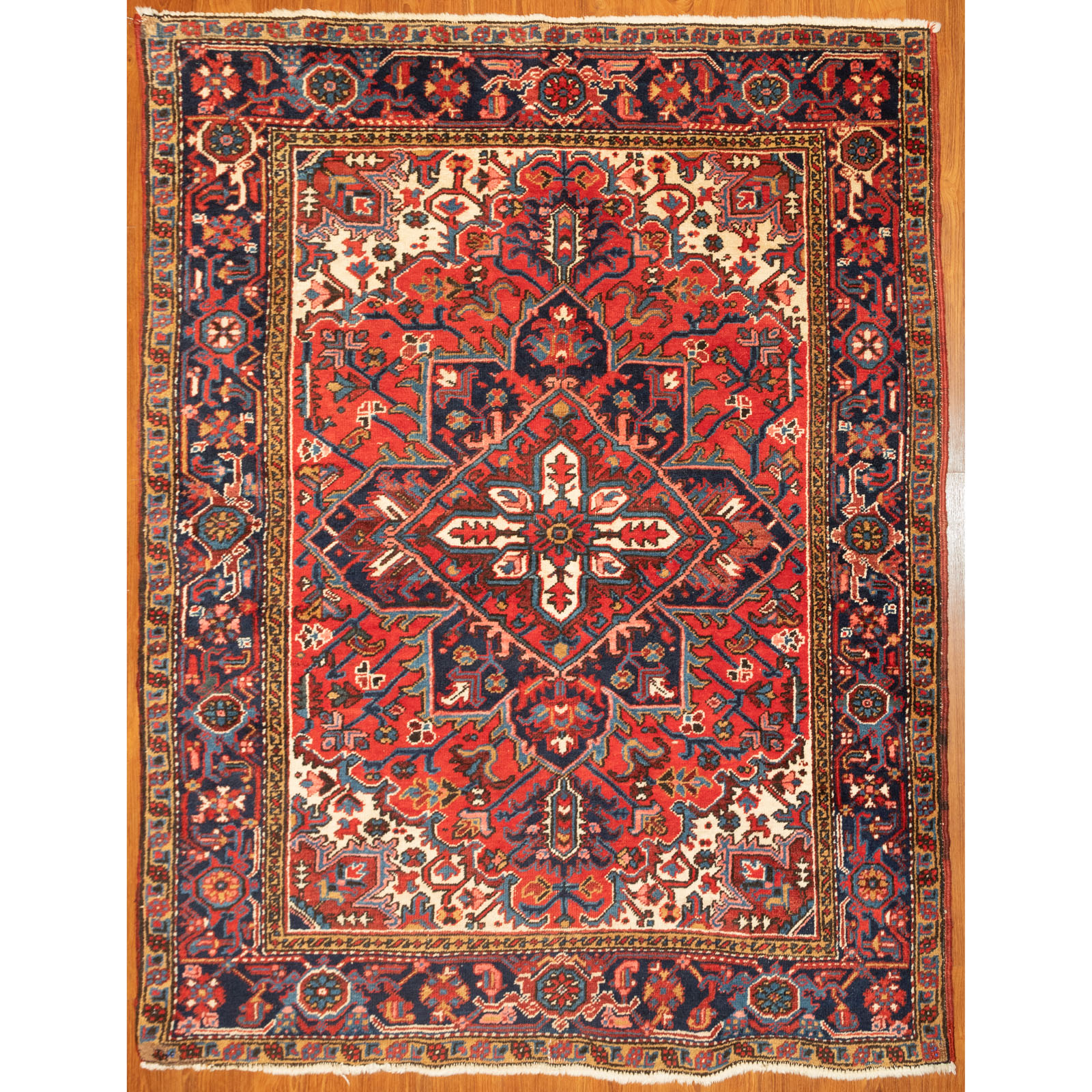 Appraisal: HERIZ RUG PERSIA X Third quarter- th century hand-knotted wool